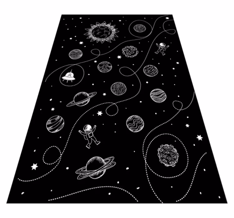 Thema ruimteverkenning vinyl tapijt spel - TenStickers