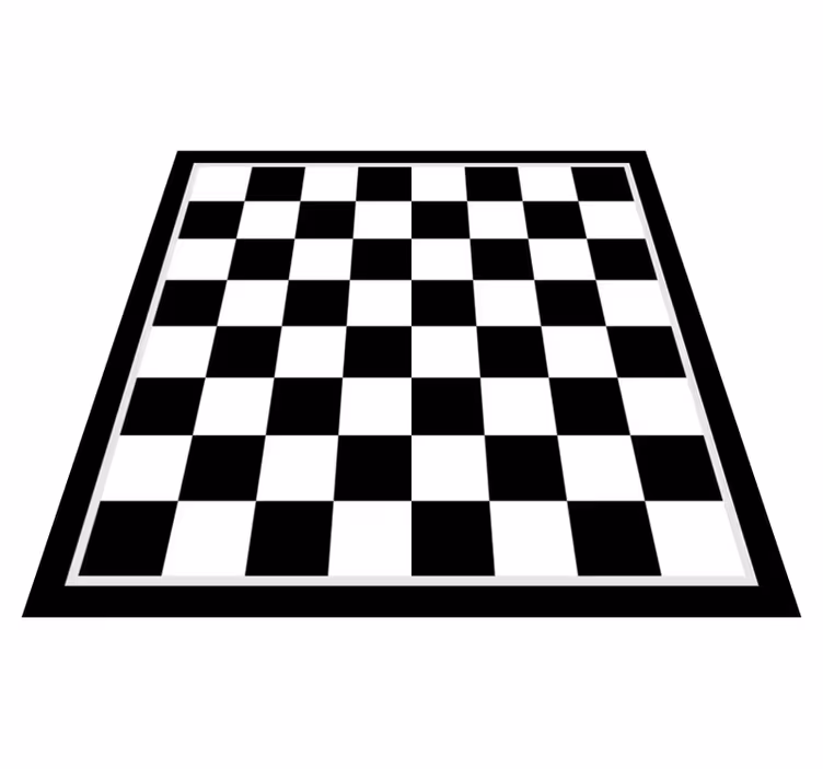Schaakbordpatroon vinyl tapijt geometrisch - TenStickers