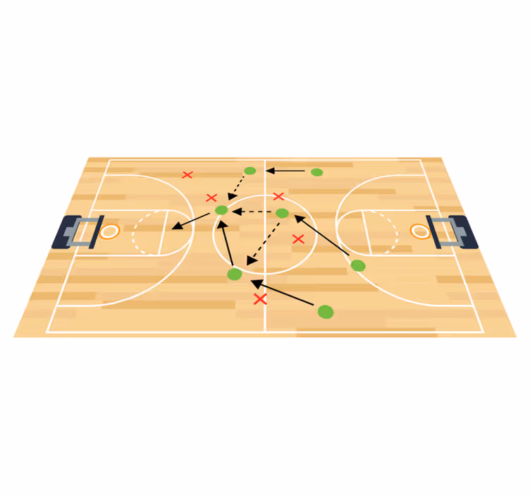 Vinyl tapijt basketbalveld - TenStickers