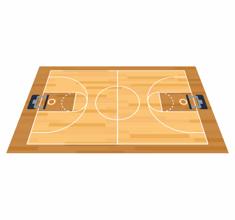 Basketbalveld ontwerp vinyl tapijt spel - TenStickers