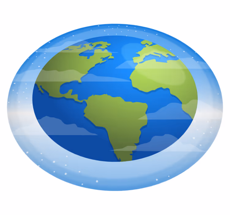 Circulaire cartografie vinyl tapijt wereldkaart - TenStickers