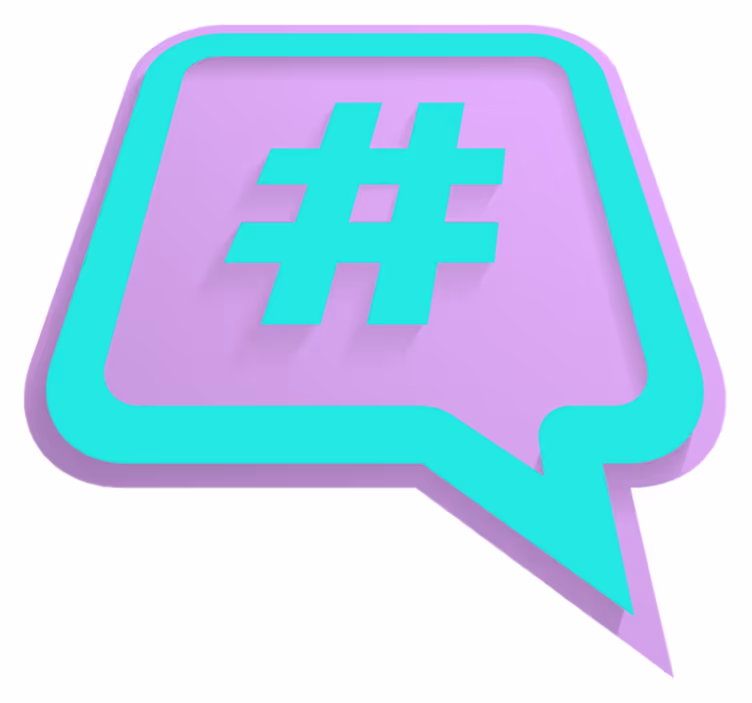 Hashtag tekstballon vinyl tapijt zinnen en teksten - TenStickers