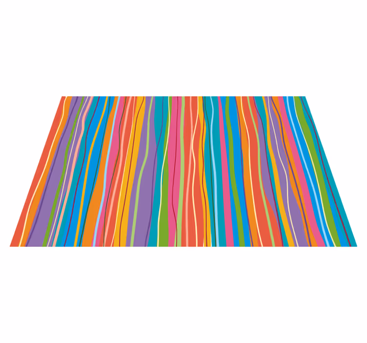 Prachtig gekleurd strepen modern vinyl vloerkleed - TenStickers