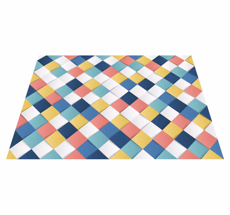 Kleurrijk harlekijnpatroon vinyl tapijt geometrisch - TenStickers