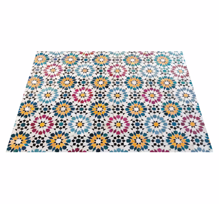 Bloemenmozaïek vinyl tapijt bloemen en planten - TenStickers