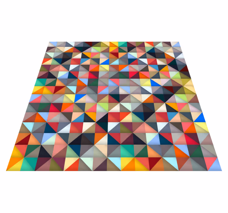 Kleurrijk driehoekig patroon vinyl tapijt geometrisch - TenStickers