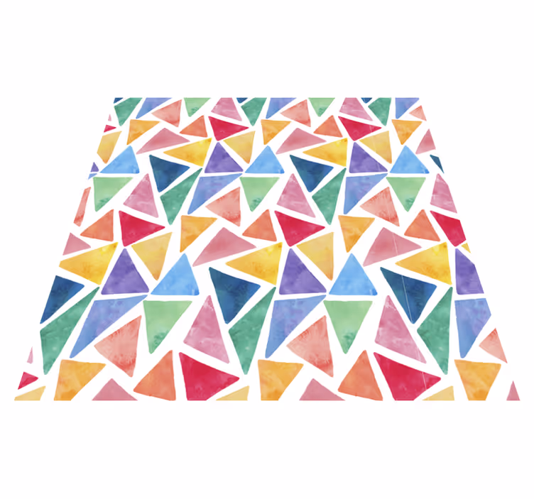 Kleurrijke driehoeken vinyl tapijt geometrisch - TenStickers