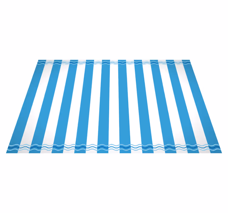 Zeemanstapijt blauw en wit gestreept - TenStickers