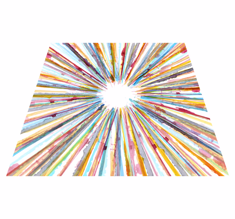 Stralend burst-motief vinyl tapijt geometrisch - TenStickers