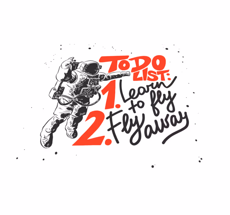 Astronaut-to-do-lijst vinyl tapijt zinnen en teksten - TenStickers