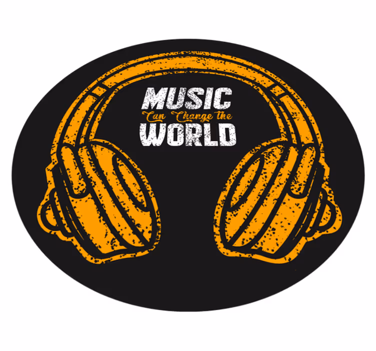 Muziekwereld verandering vinyl tapijt zinnen en teksten - TenStickers