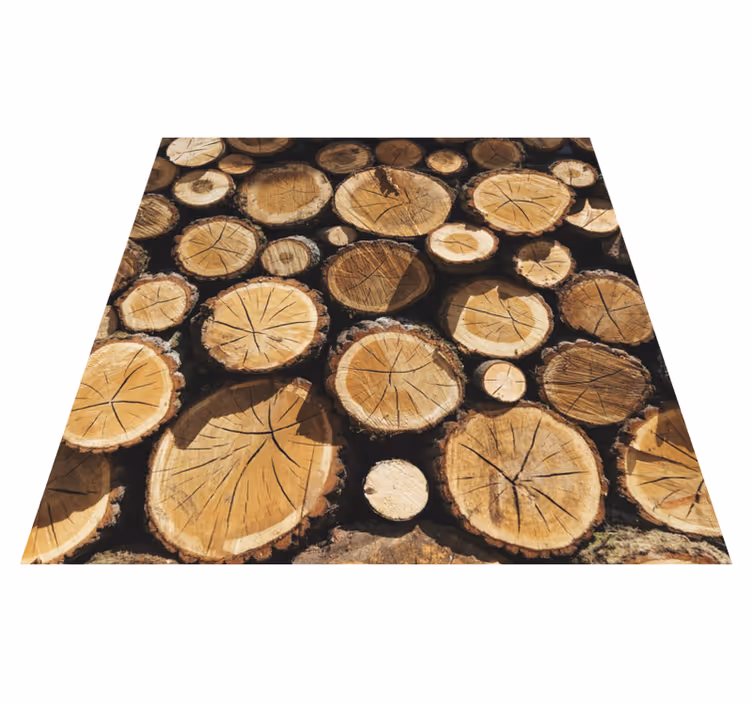 Log segmentpatroon vinyl tapijt houtstructuur - TenStickers