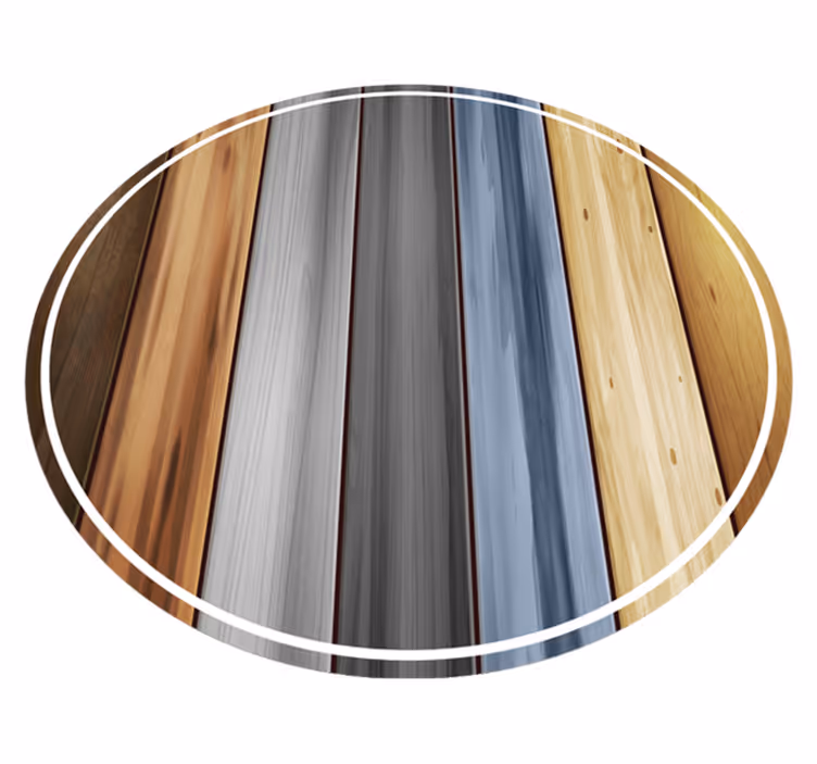 Gestreepte houten cirkel vinyl tapijt houtstructuur - TenStickers