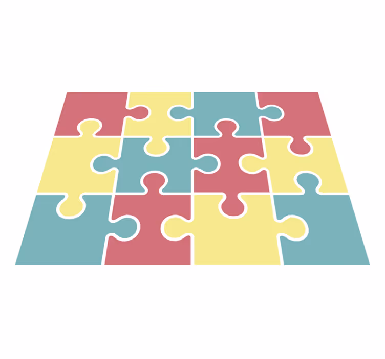 Puzzelstukje spelen vinyl tapijt spel - TenStickers