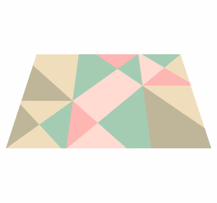 Geometrische kleurblok vinyl tapijt geometrisch - TenStickers
