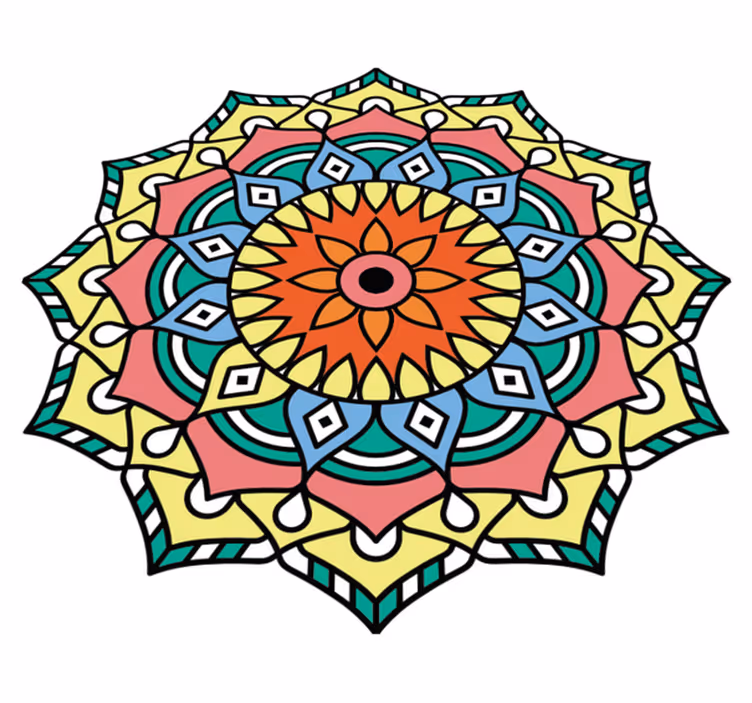 Vinyl tapijt mandala geïnspireerd op mandala's - TenStickers