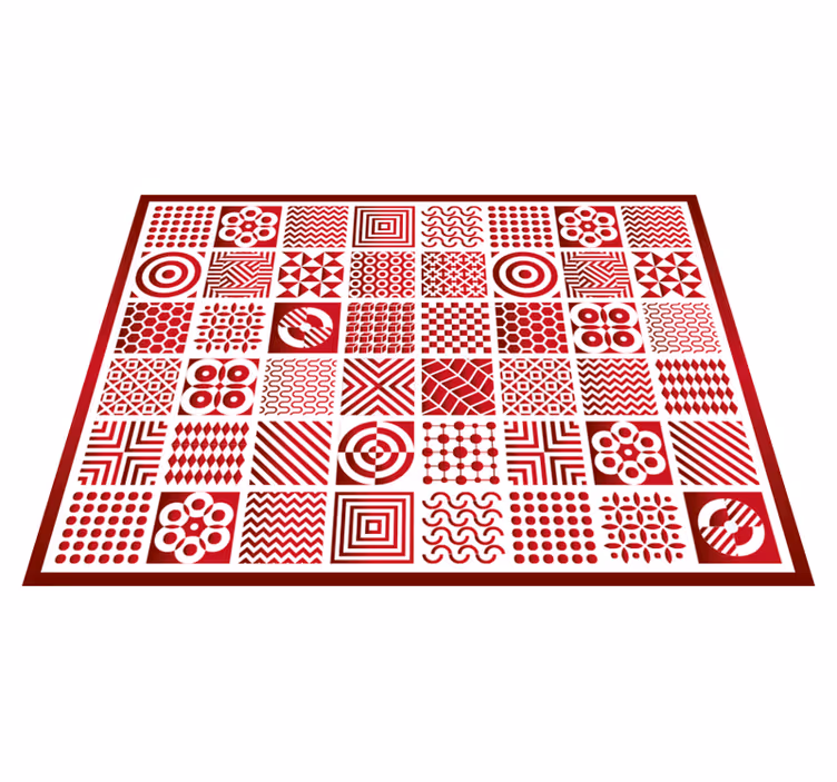 Geometrische quilt vinyl tapijt geometrisch - TenStickers
