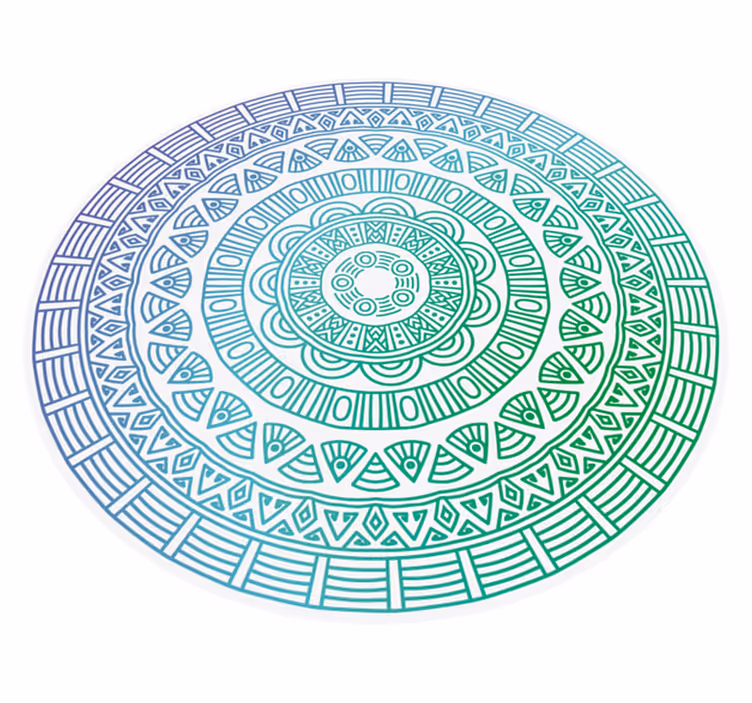 Vinyl tapijt mandala cirkelpatroon - TenStickers