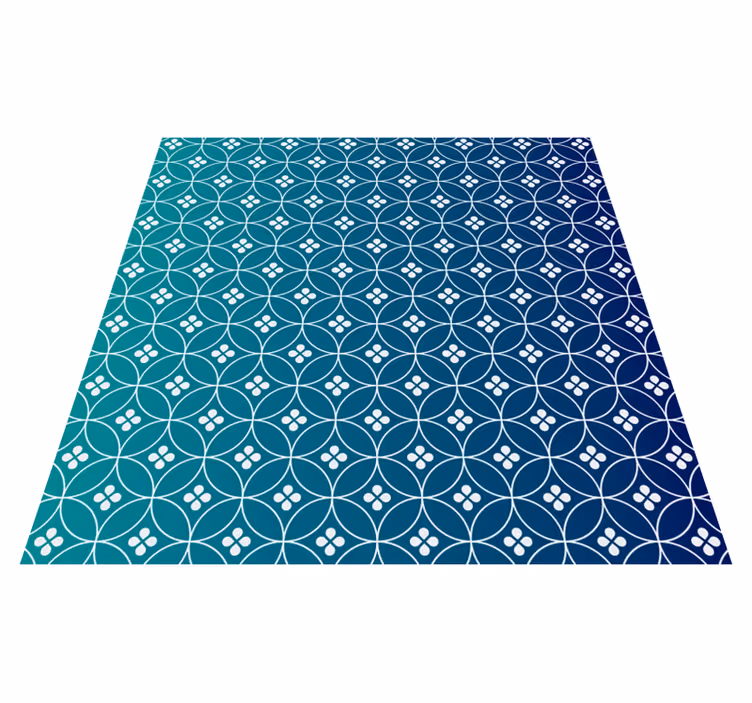 Geometrische blauwe overlay vinyl tapijt geometrisch - TenStickers