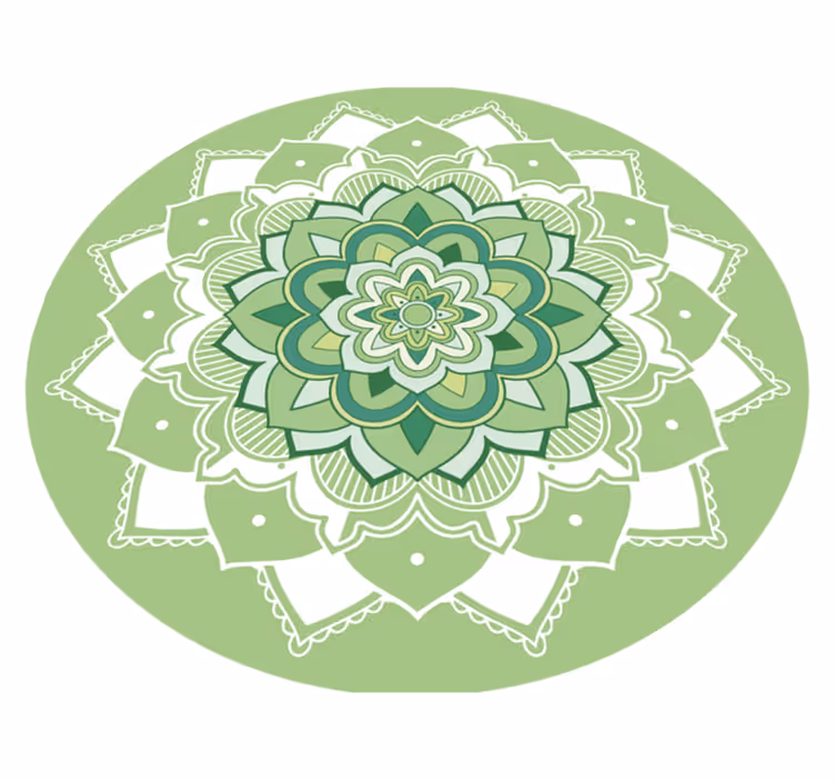 Vinyl tapijt mandala groene mandala ontwerp - TenStickers