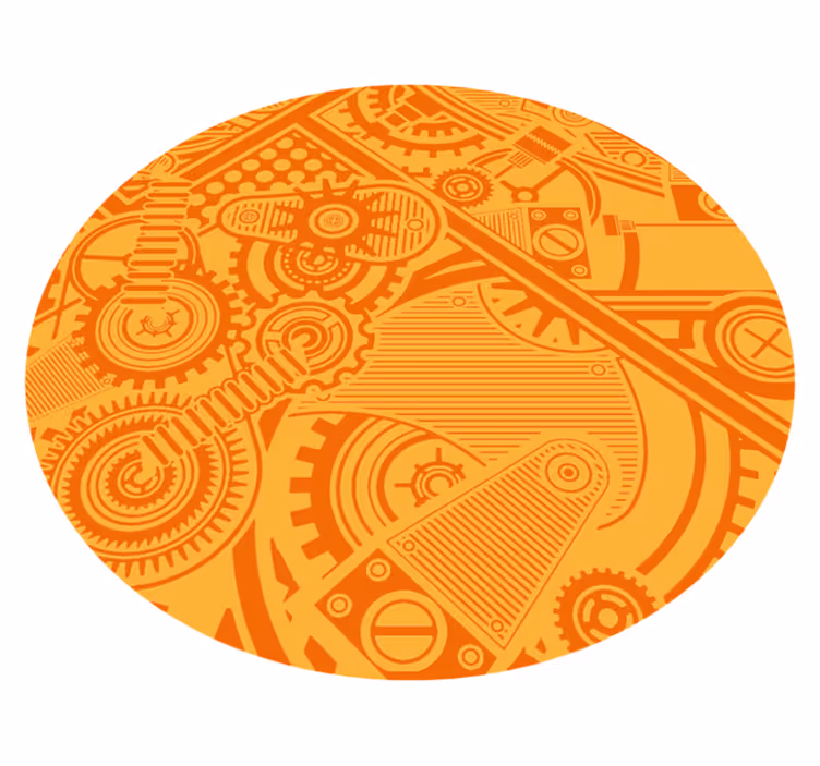 Mechanische tandwielen vinyl tapijt spel - TenStickers