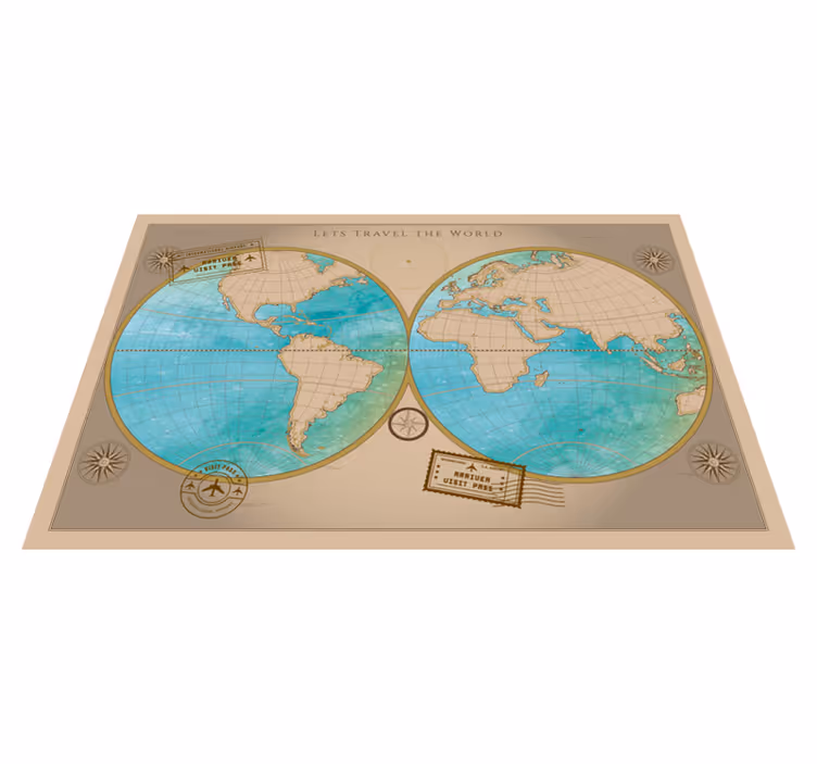 Vinyl tapijt wereldkaart wanddecoratie - TenStickers