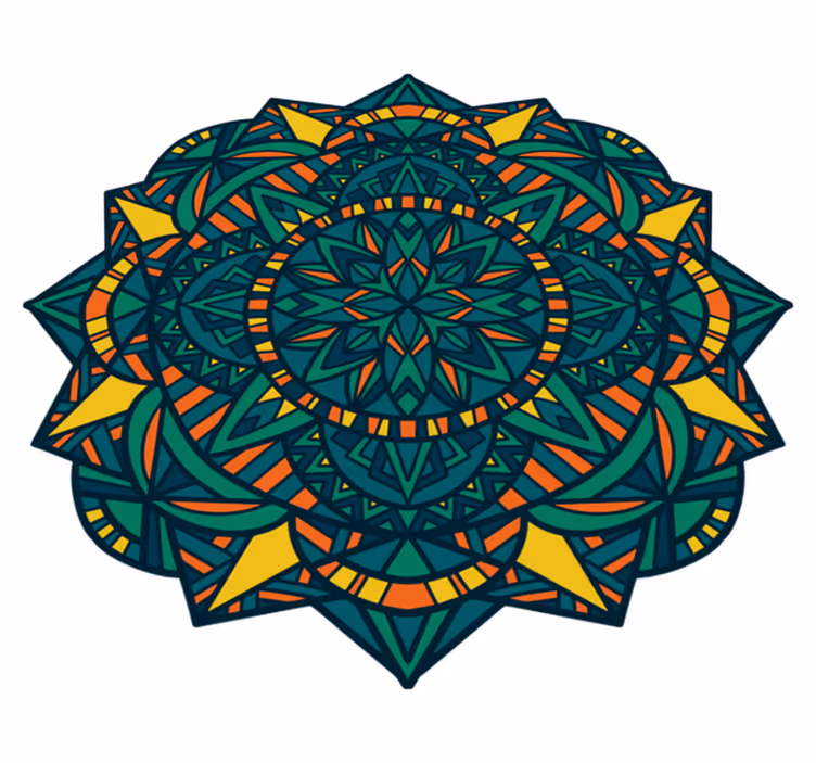 Vinyl tapijt mandala circulaire kunstwerk - TenStickers