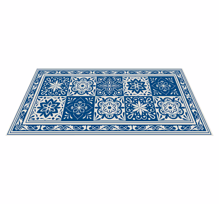 Geweldige klassieke blauwe tegels vinyl keukenmat - TenStickers