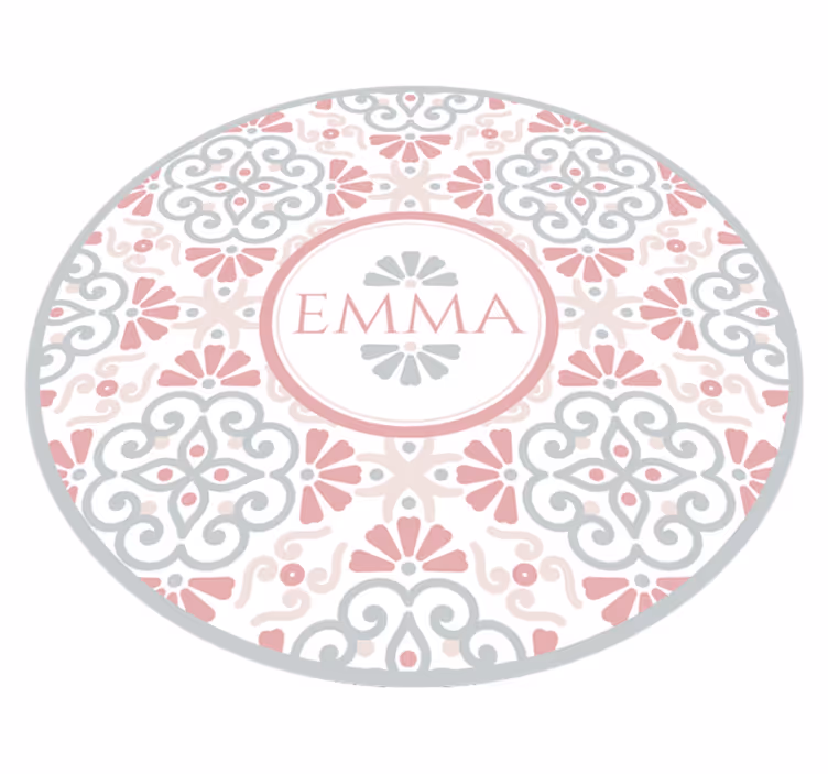 Gepersonaliseerde mandala vinyl tapijt met naam - TenStickers
