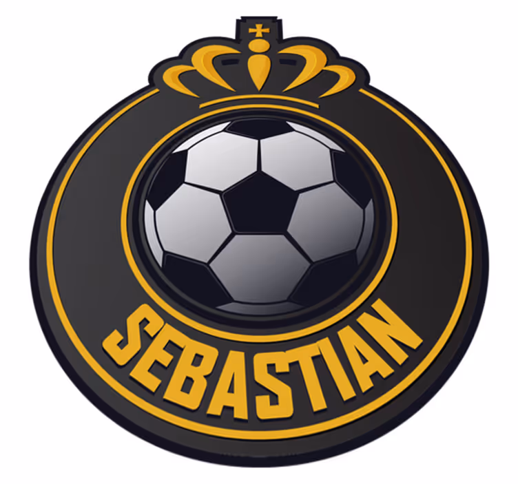 Gepersonaliseerde voetbal bal vinyl tapijt met naam - TenStickers