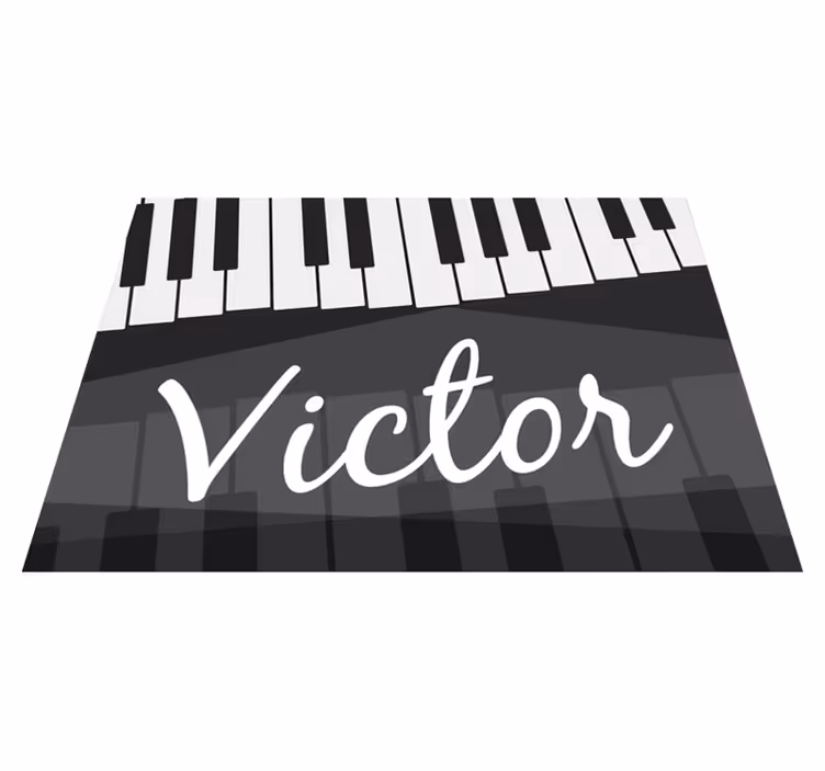 Pianotoetsenbord aanpasbaar vinyl tapijt met naam - TenStickers