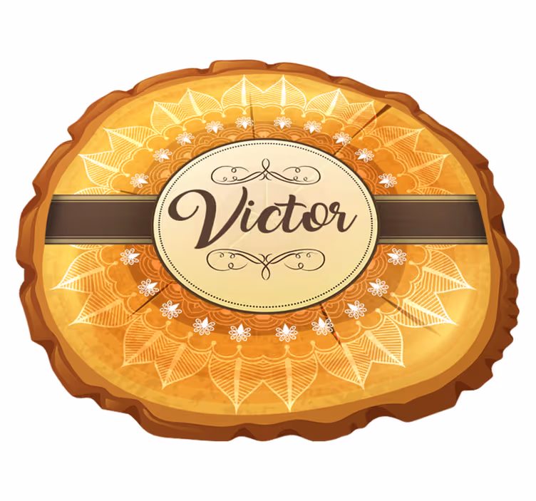 Gepersonaliseerd feestelijk embleem vinyl tapijt met naam - TenStickers