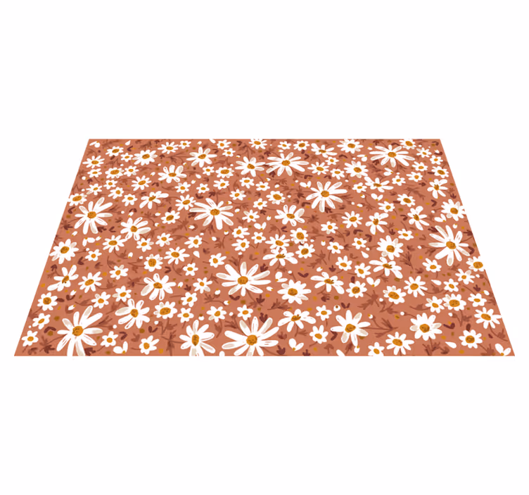 Madeliefjes bloemenpatroon vinyl tapijt bloemen en planten - TenStickers