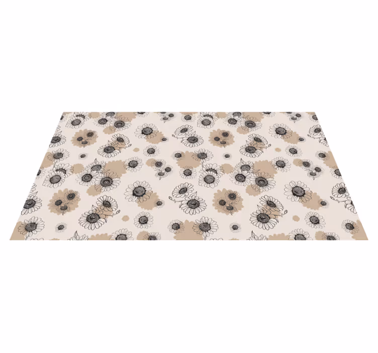 Vinyl tapijt bloemen en planten bloemenpatroon - TenStickers