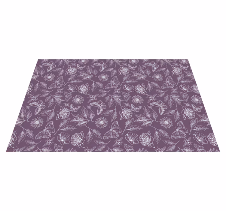 Bloemensymmetrie vinyl tapijt bloemen en planten - TenStickers