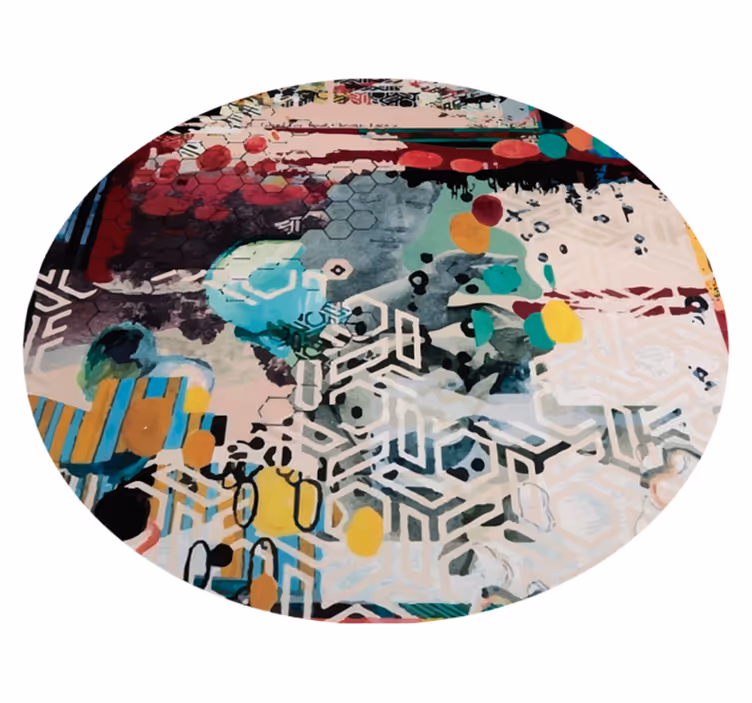 Abstract plonsmotief vinyl tapijt woonkamer - TenStickers