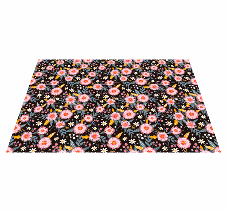 Bloemmotiefdetail vinyl tapijt bloemen en planten - TenStickers