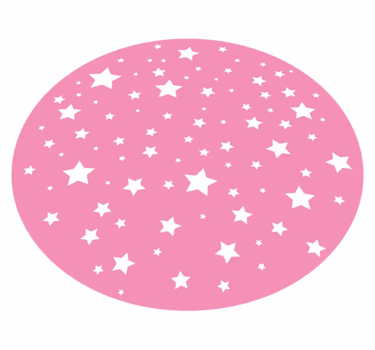 Stellaire roze cirkel vinyl tapijt sterren - TenStickers