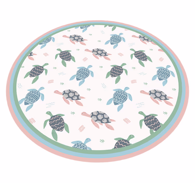 Schildpad speelcirkel vinyl tapijt meer kinderen - TenStickers