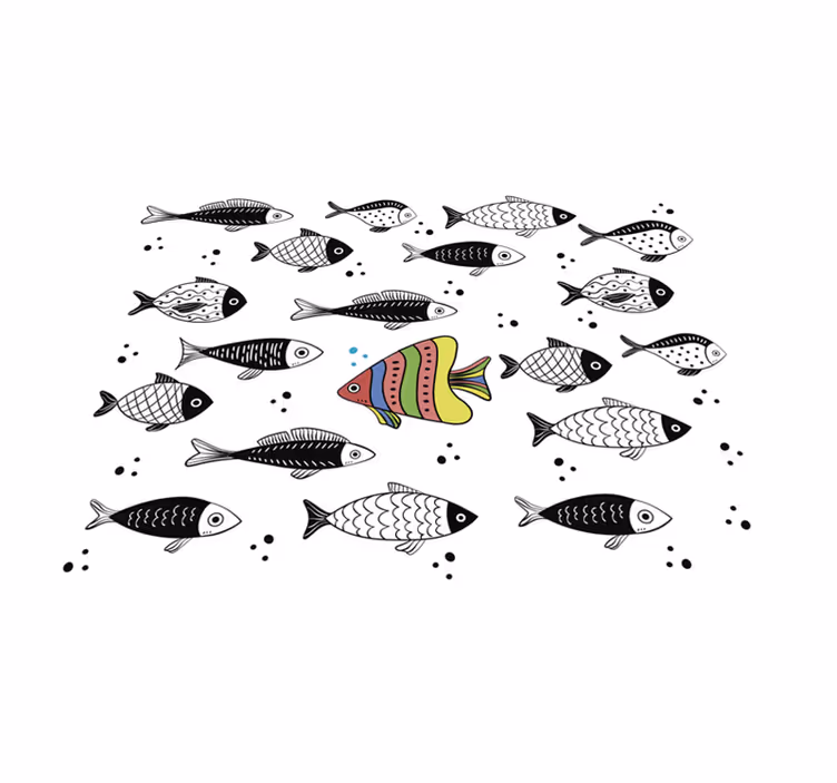 Vispatroon dieren vinyl tapijt - TenStickers
