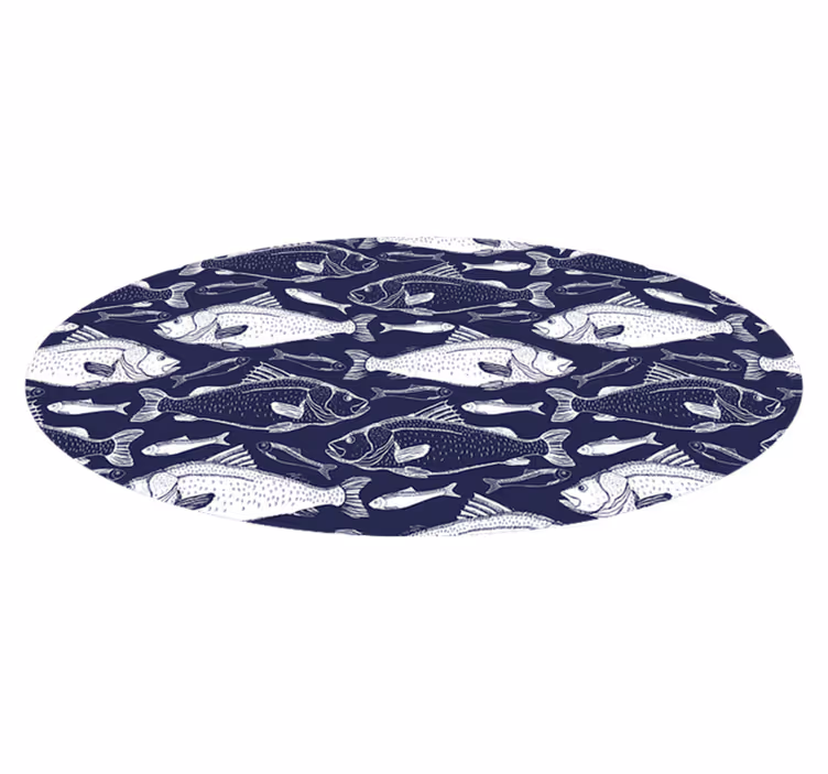 Zeevis patroon dieren vinyl tapijt - TenStickers