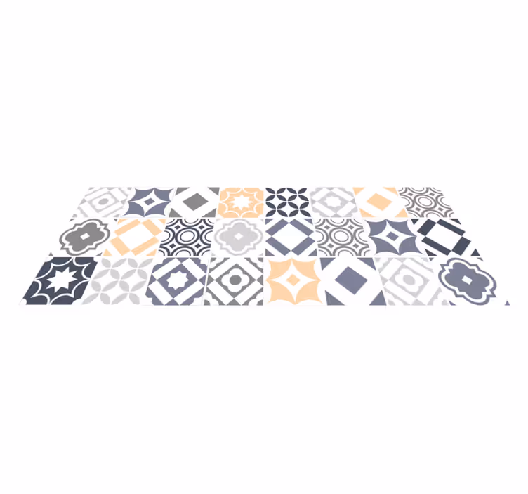 Hydraulische tegels vinyl tapijt Tapijttegels - TenStickers
