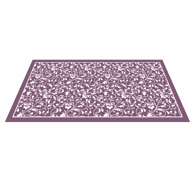 Elegant wervelpatroon vinyl tapijt bloemen en planten - TenStickers