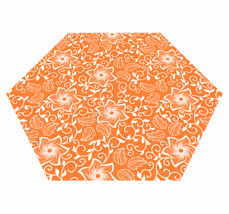 Bloemenornament vinyl tapijt bloemen en planten - TenStickers