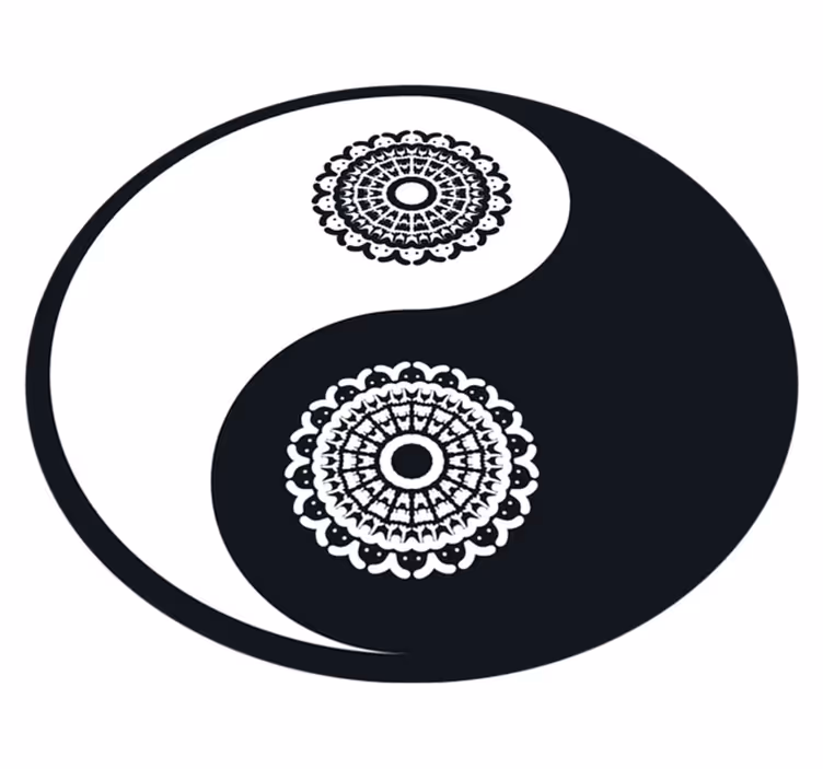 Yin yang mandala vinyl tapijt mandala - TenStickers