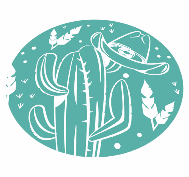 Botanisch cactusthema vinyl tapijt bloemen en planten - TenStickers