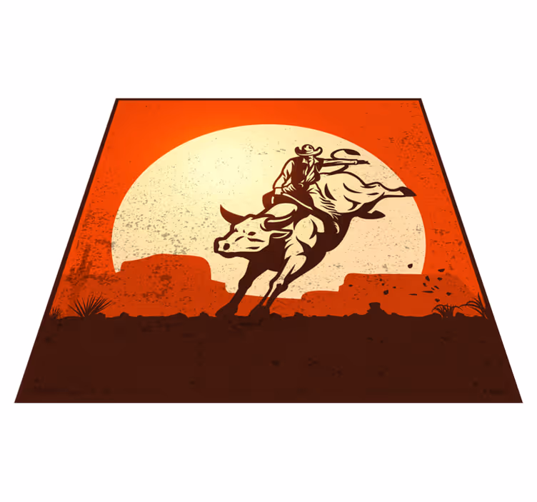 Cowboy stier silhouet vinyl tapijt meer kinderen - TenStickers