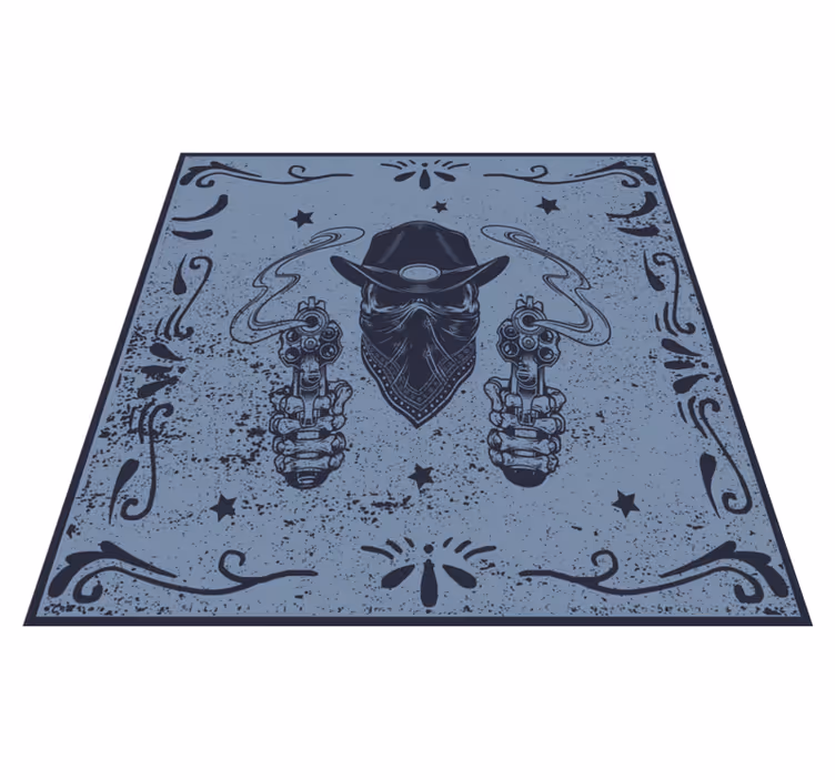 Cowboyduel-beelden vinyl tapijt spel - TenStickers
