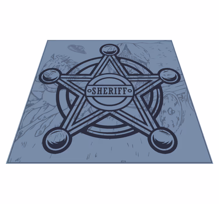 Embleem van de sheriff-badge vinyl tapijt spel - TenStickers