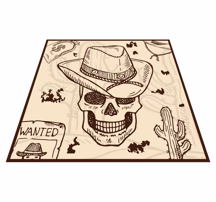 Westerse thema illustratie vinyl tapijt tiener - TenStickers